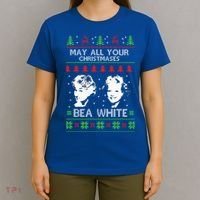 May All Your Christmases Bea White Funny Holiday Ugly Cute Gift T-Shirt thumb 4