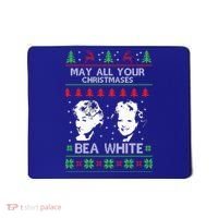May All Your Christmases Bea White Funny Holiday Ugly Cute Gift Mousepad thumb 0