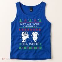 May All Your Christmases Bea White Funny Holiday Ugly Cute Gift Tank Top thumb 2