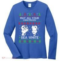 May All Your Christmases Bea White Funny Holiday Ugly Cute Gift Women's Long Sleeve Shirt thumb 0