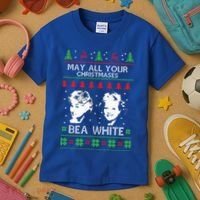 May All Your Christmases Bea White Funny Holiday Ugly Cute Gift Kids T-Shirt thumb 3