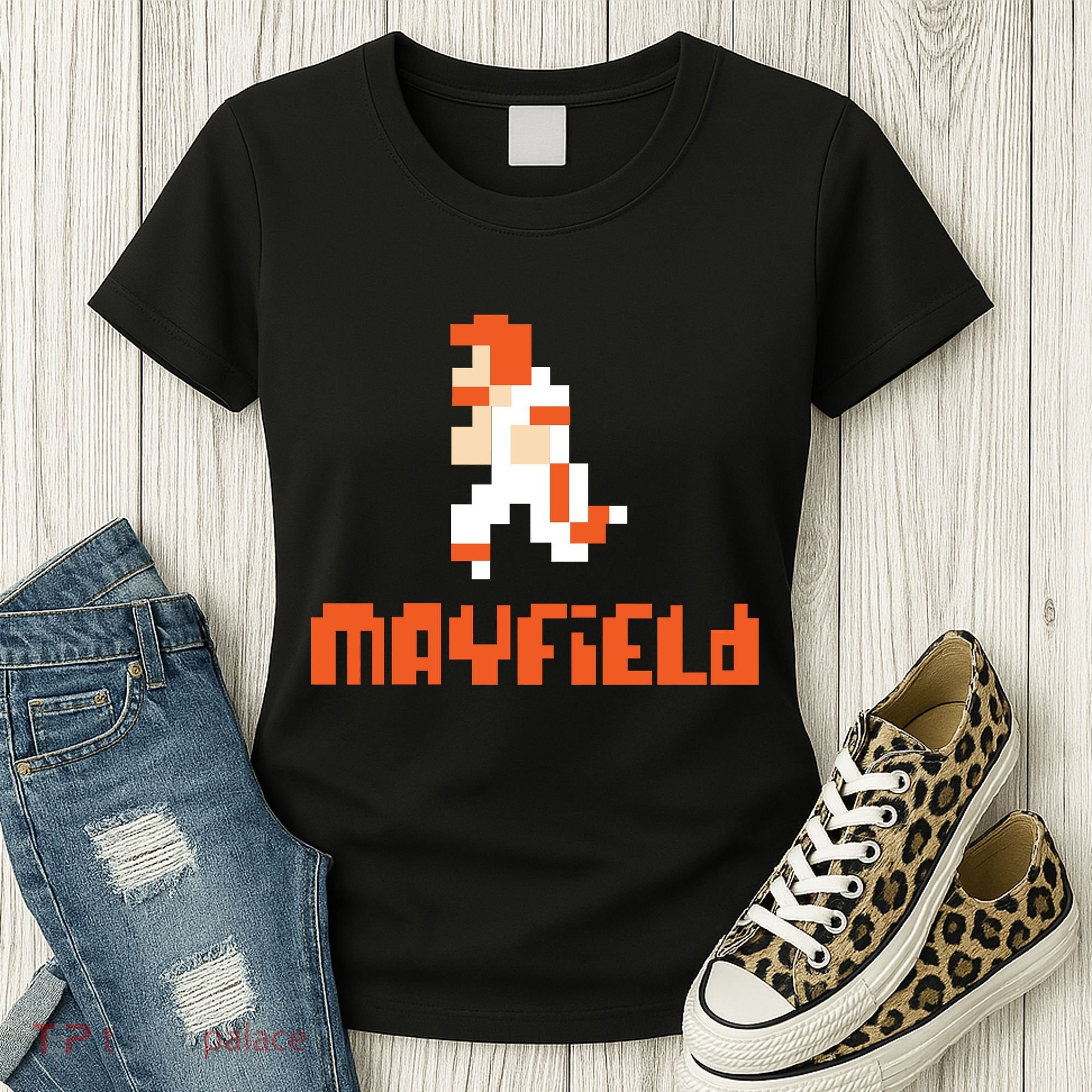 Mayfield Pixel Quarterback Cleveland Women's T-Shirt