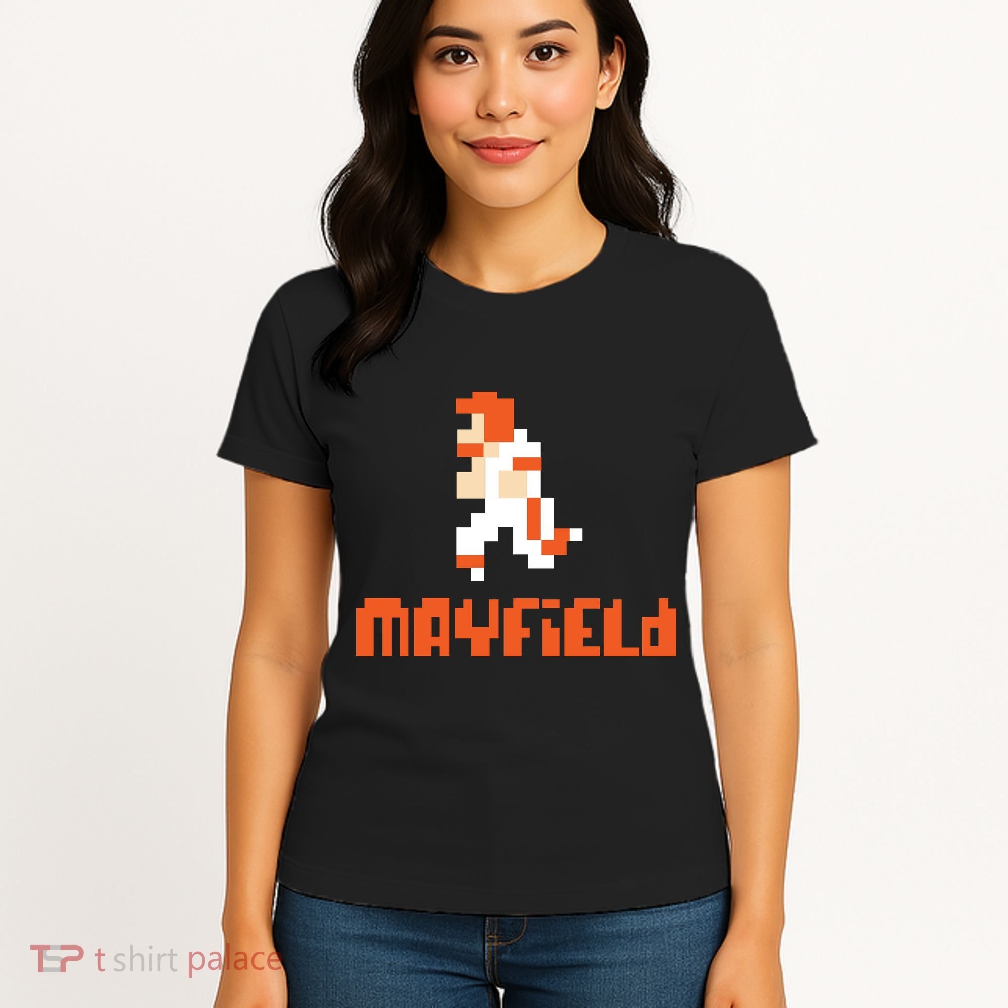 Mayfield Pixel Quarterback Cleveland Women's T-Shirt
