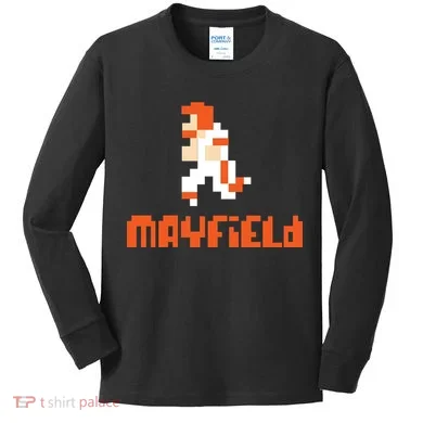 Mayfield Pixel Quarterback Cleveland Kids Long Sleeve Shirt