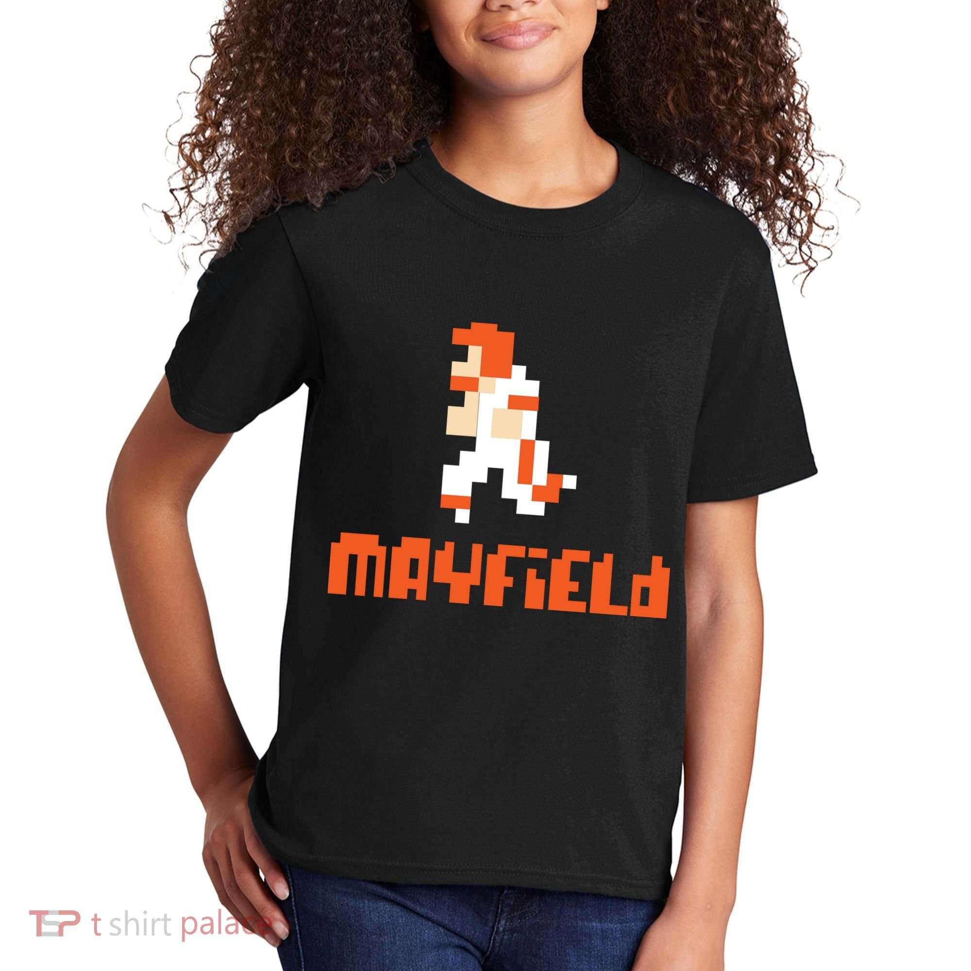 Mayfield Pixel Quarterback Cleveland Kids T-Shirt