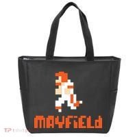 Mayfield Pixel Quarterback Cleveland Tote Bag thumb 0