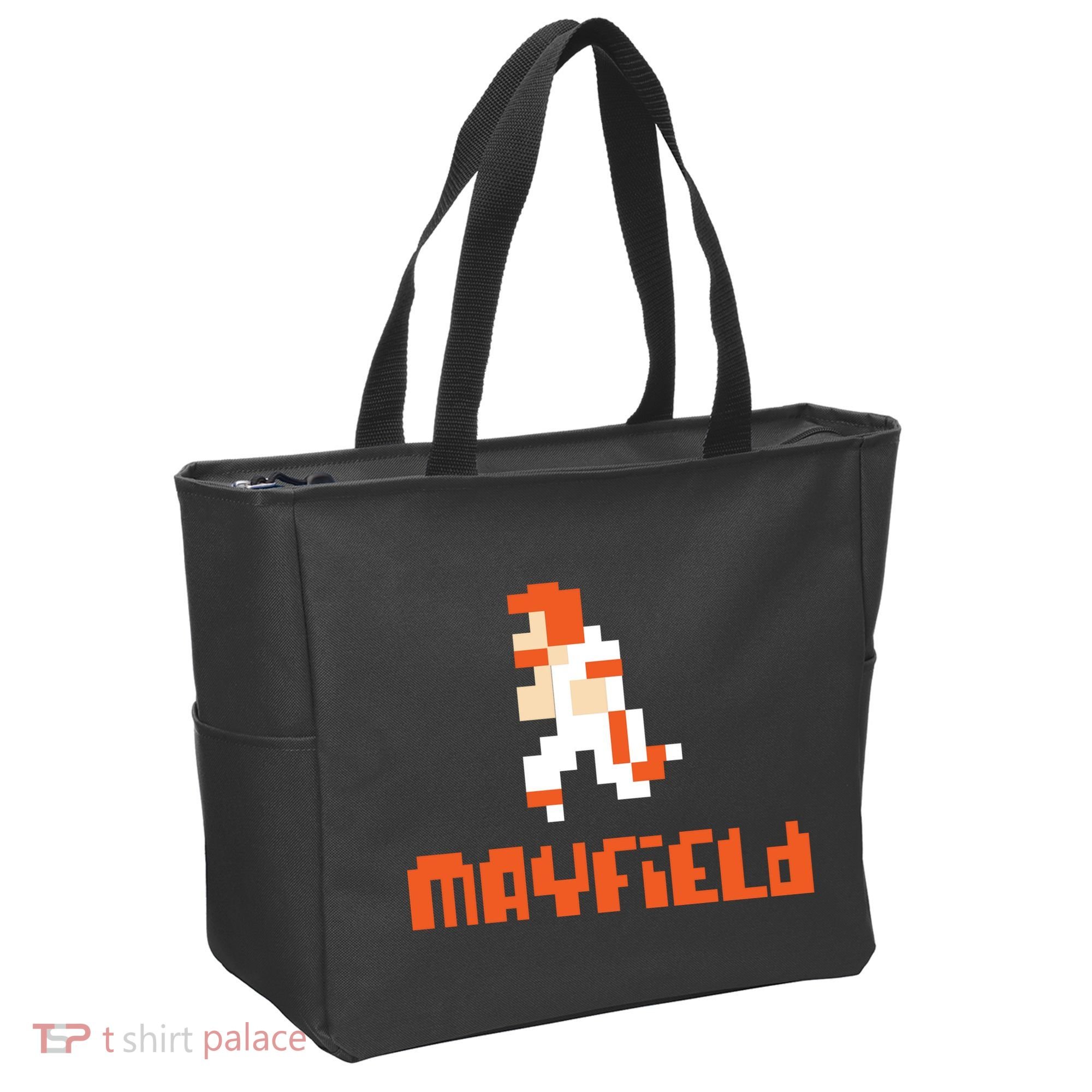 Mayfield Pixel Quarterback Cleveland Tote Bag