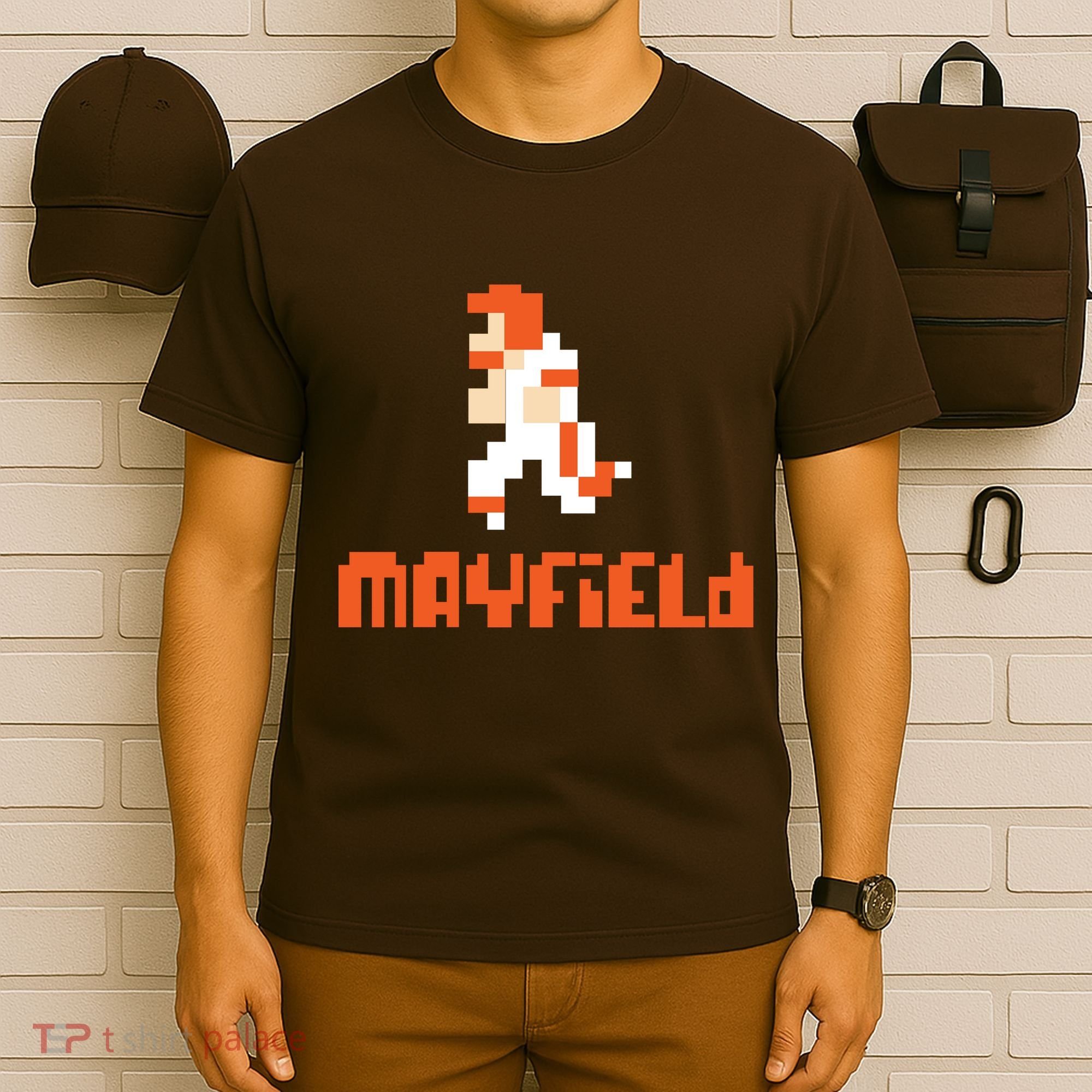 Mayfield Pixel Quarterback Cleveland T-Shirt