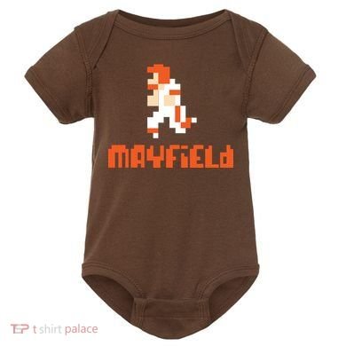 Mayfield Pixel Quarterback Cleveland Baby Bodysuit