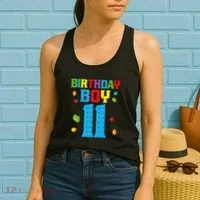 Master Builder 11th Birthday 11 Year Building Bricks Women's Tank Top thumb 2