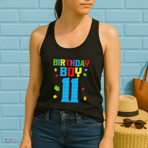 Master Builder 11th Birthday 11 Year Building Bricks Women's Tank Top