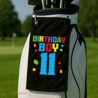 Master Builder 11th Birthday 11 Year Building Bricks Golf Towel thumb 2