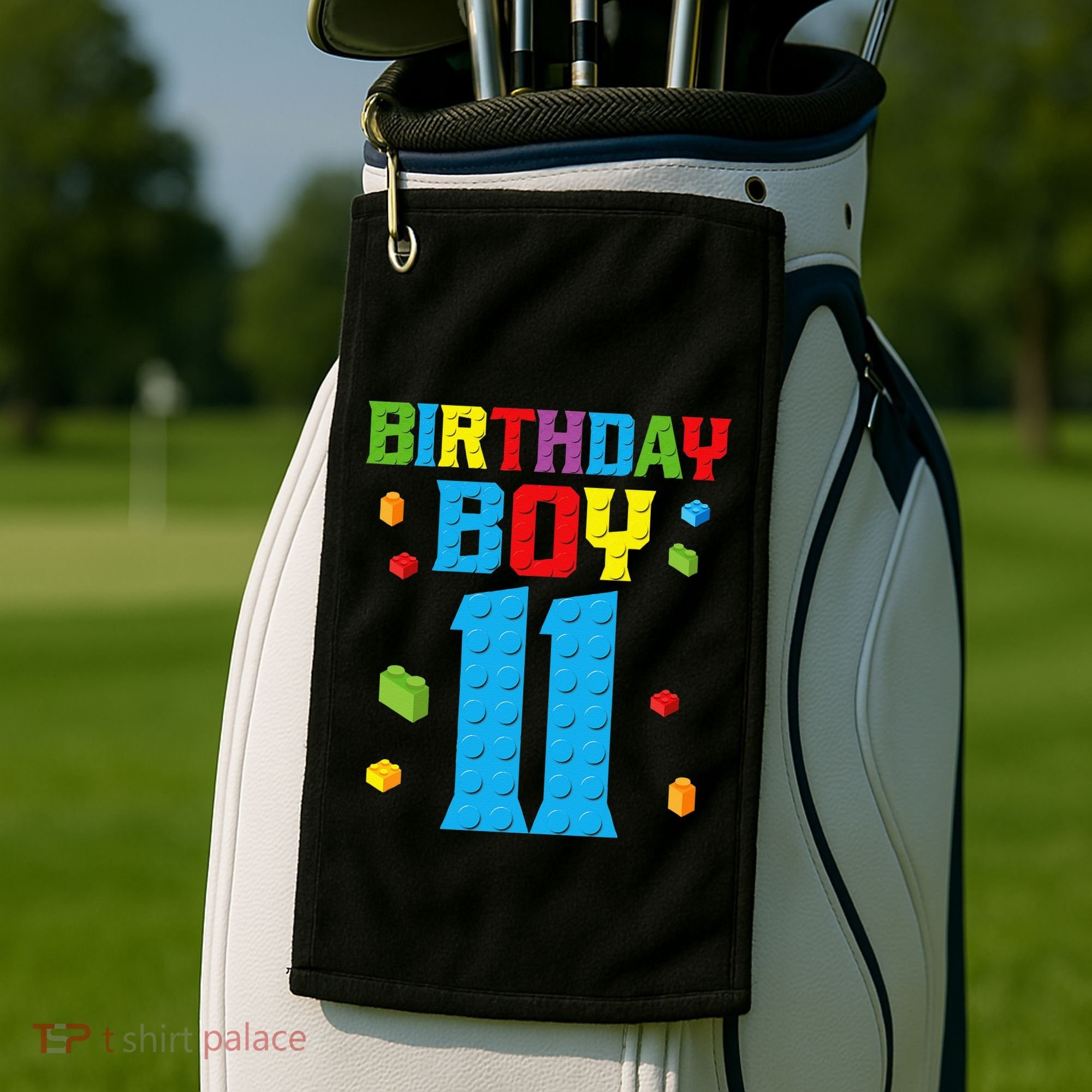 Master Builder 11th Birthday 11 Year Building Bricks Golf Towel