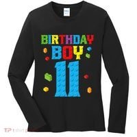 Master Builder 11th Birthday 11 Year Building Bricks Women's Long Sleeve Shirt thumb 0