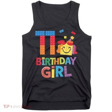 Master Builder 11th Birthday Girl 11 Year Old Brick Blocks Tank Top