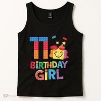 Master Builder 11th Birthday Girl 11 Year Old Brick Blocks Tank Top thumb 2