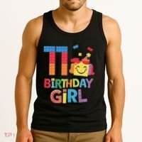 Master Builder 11th Birthday Girl 11 Year Old Brick Blocks Tank Top thumb 3