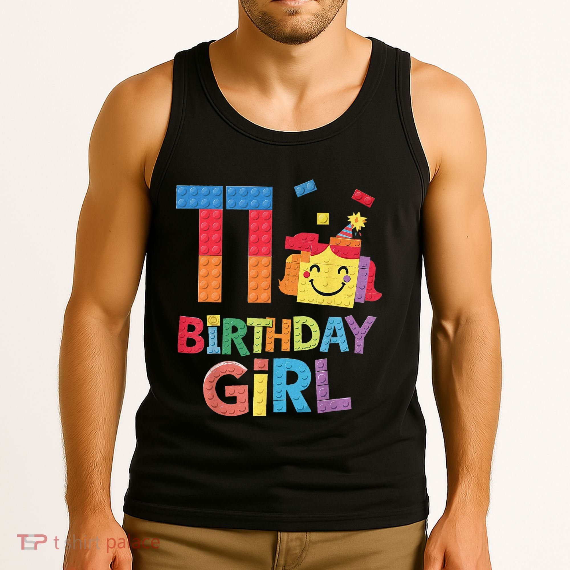 Master Builder 11th Birthday Girl 11 Year Old Brick Blocks Tank Top