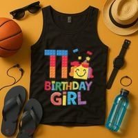 Master Builder 11th Birthday Girl 11 Year Old Brick Blocks Tank Top thumb 4