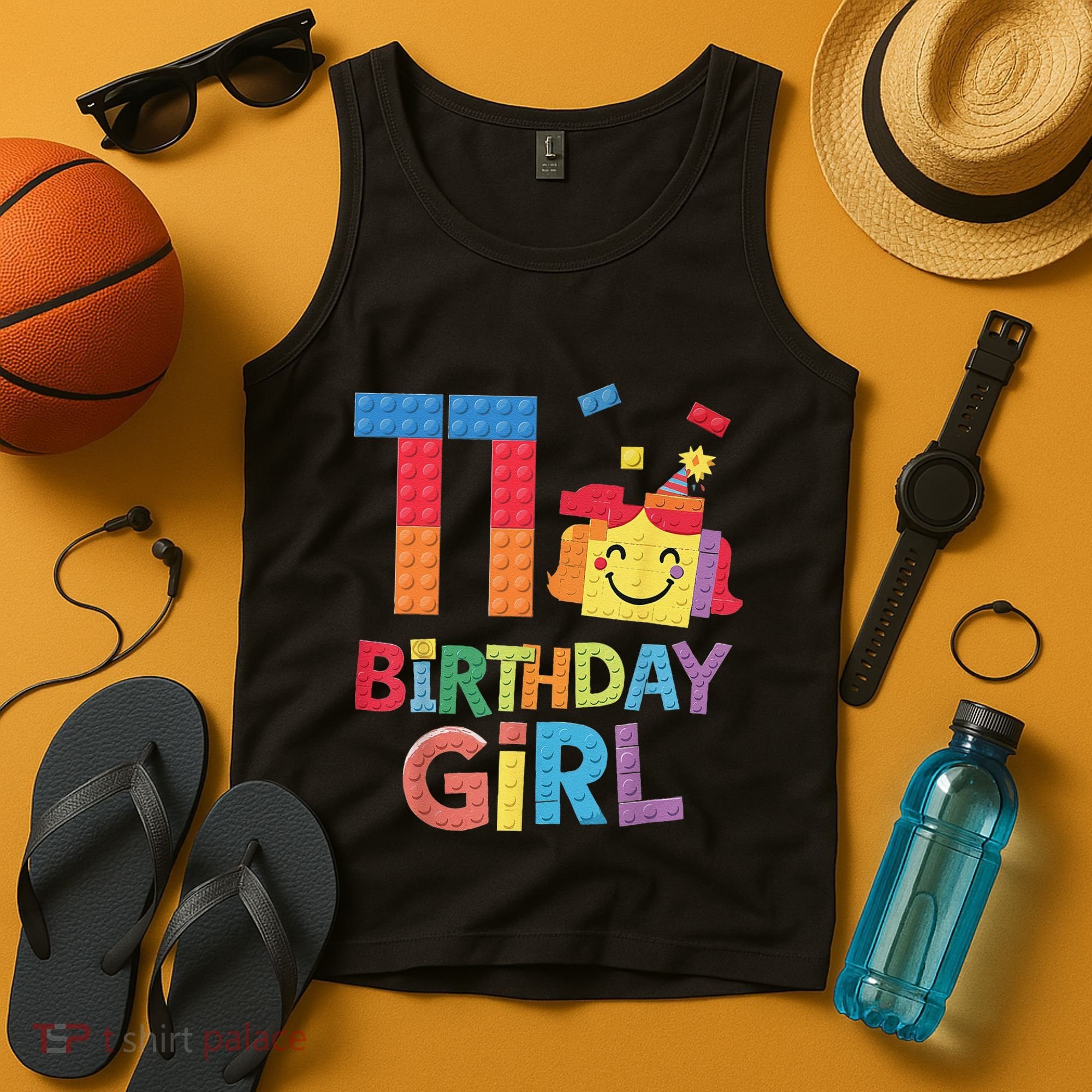 Master Builder 11th Birthday Girl 11 Year Old Brick Blocks Tank Top
