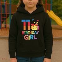 Master Builder 11th Birthday Girl 11 Year Old Brick Blocks Kids Hoodie thumb 3
