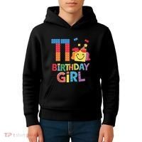 Master Builder 11th Birthday Girl 11 Year Old Brick Blocks Kids Hoodie thumb 4