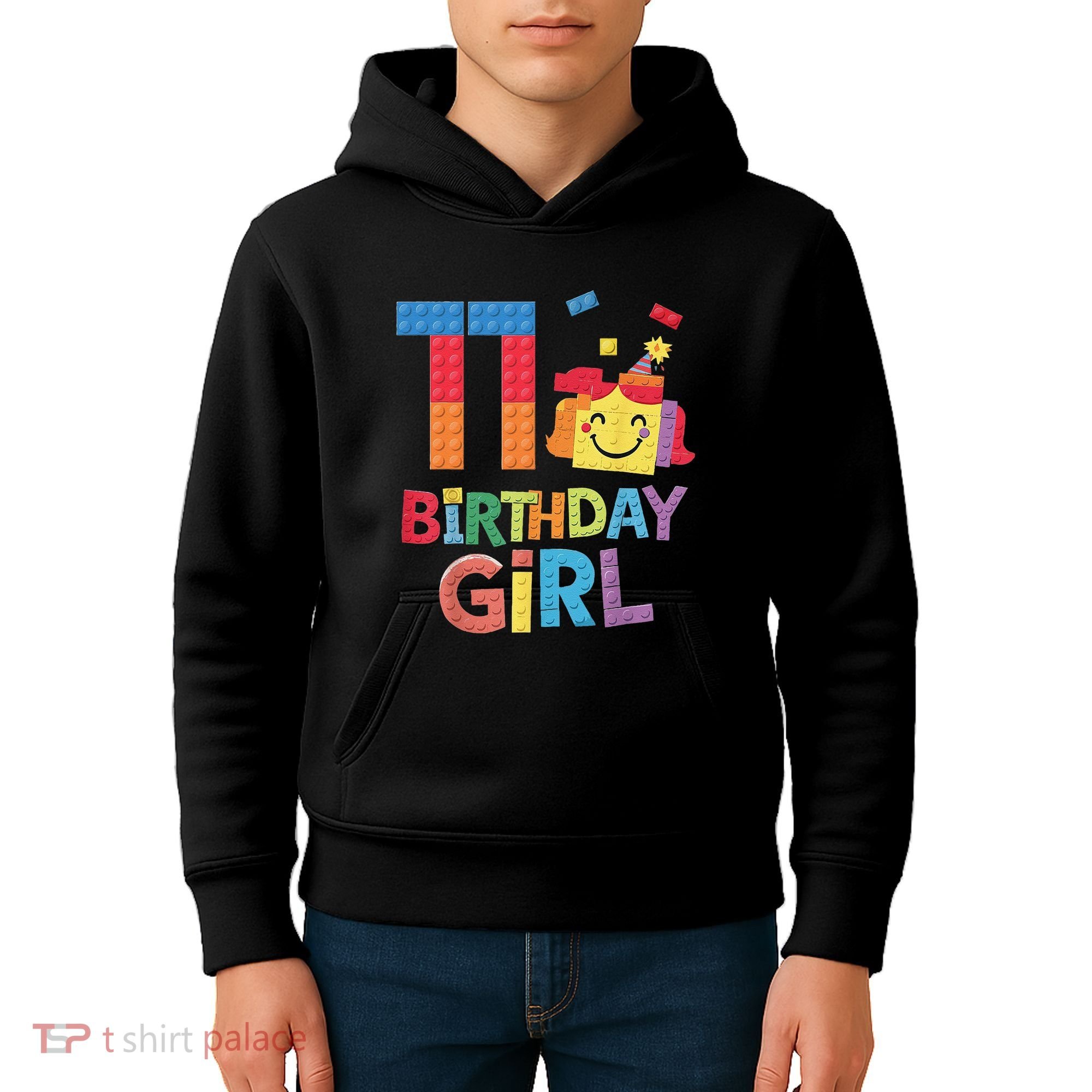 Master Builder 11th Birthday Girl 11 Year Old Brick Blocks Kids Hoodie