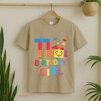 Master Builder 11th Birthday Girl 11 Year Old Brick Blocks T-Shirt thumb 2
