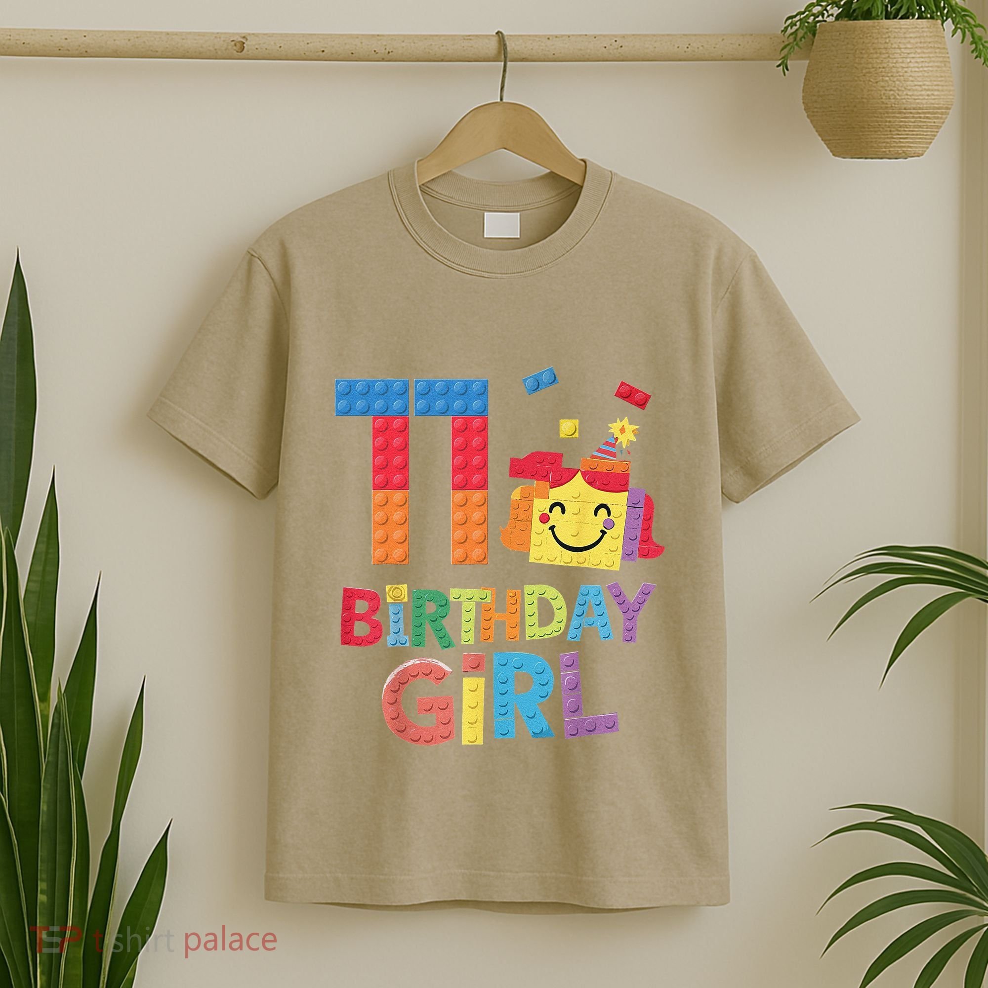 Master Builder 11th Birthday Girl 11 Year Old Brick Blocks T-Shirt