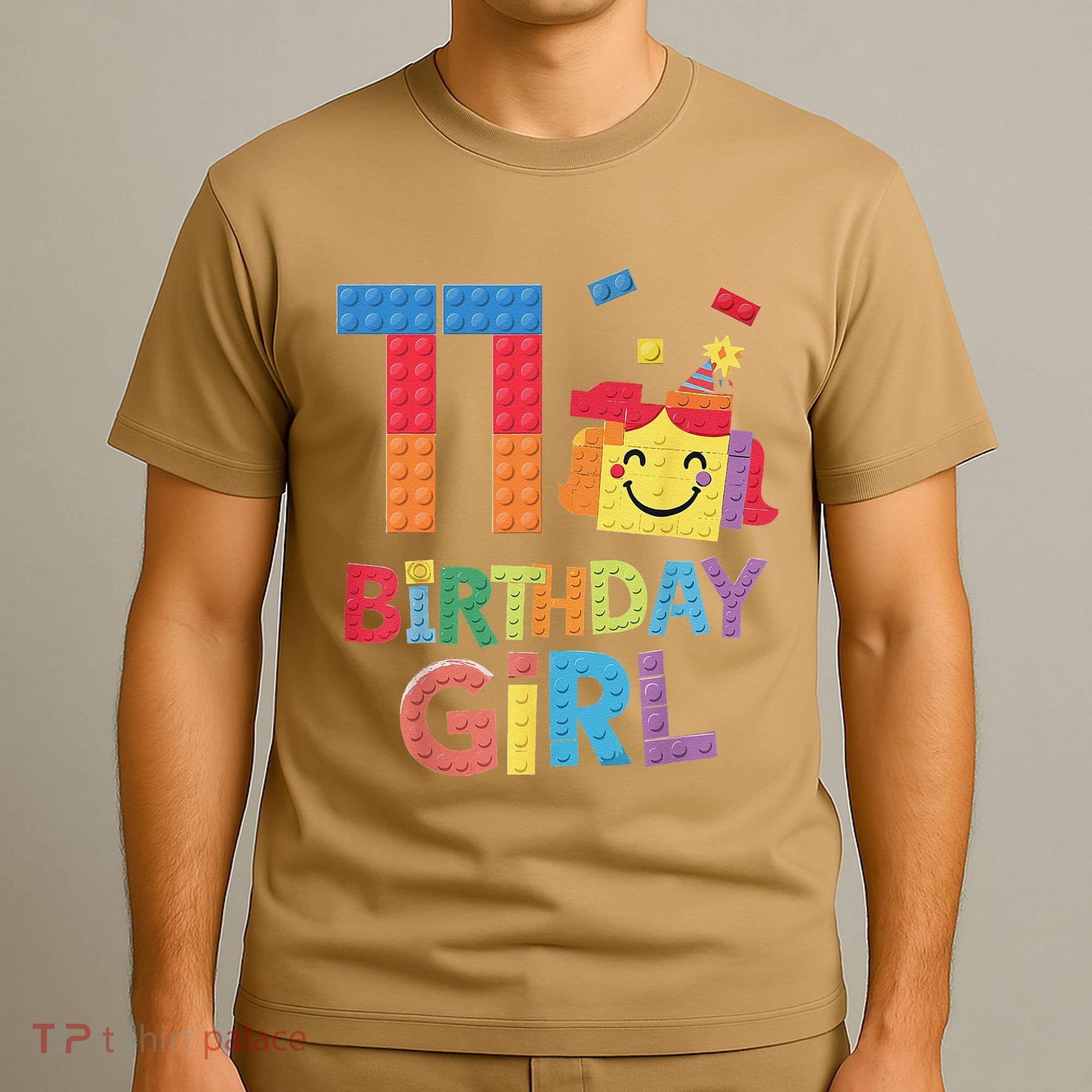 Master Builder 11th Birthday Girl 11 Year Old Brick Blocks T-Shirt