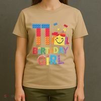 Master Builder 11th Birthday Girl 11 Year Old Brick Blocks T-Shirt thumb 4