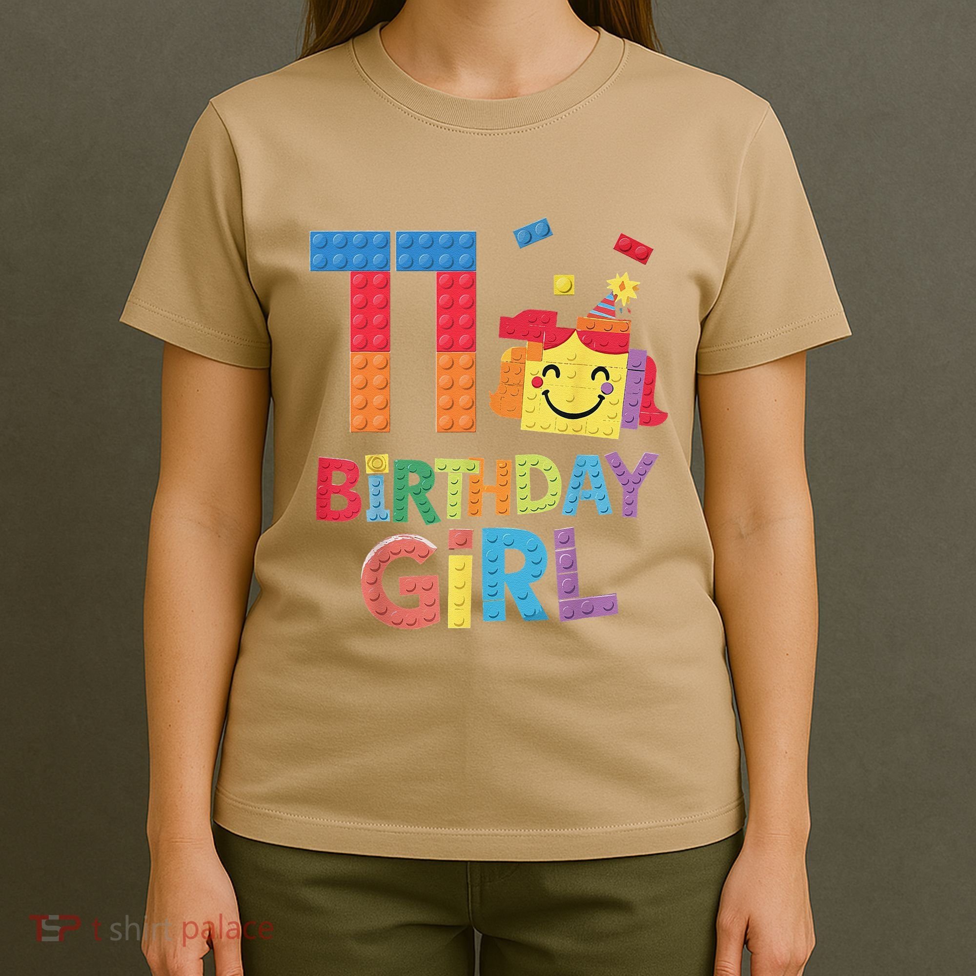 Master Builder 11th Birthday Girl 11 Year Old Brick Blocks T-Shirt
