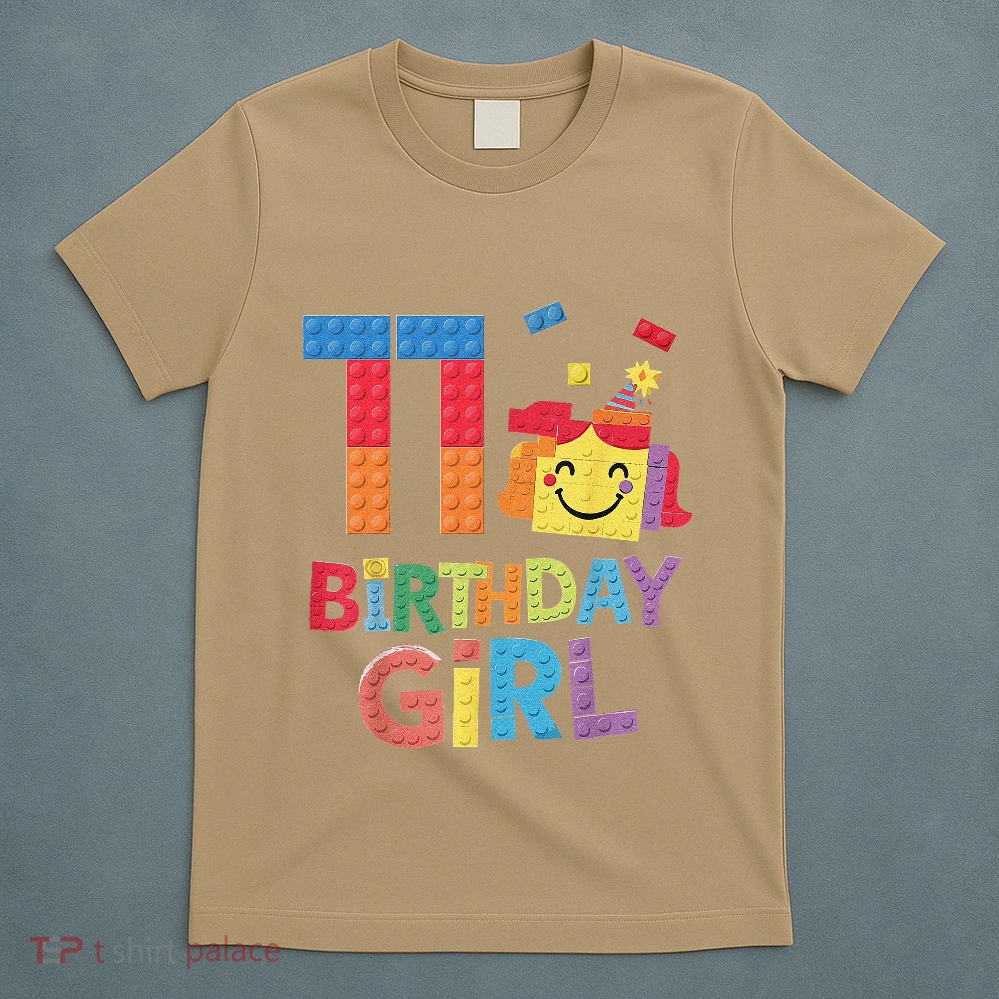 Master Builder 11th Birthday Girl 11 Year Old Brick Blocks T-Shirt