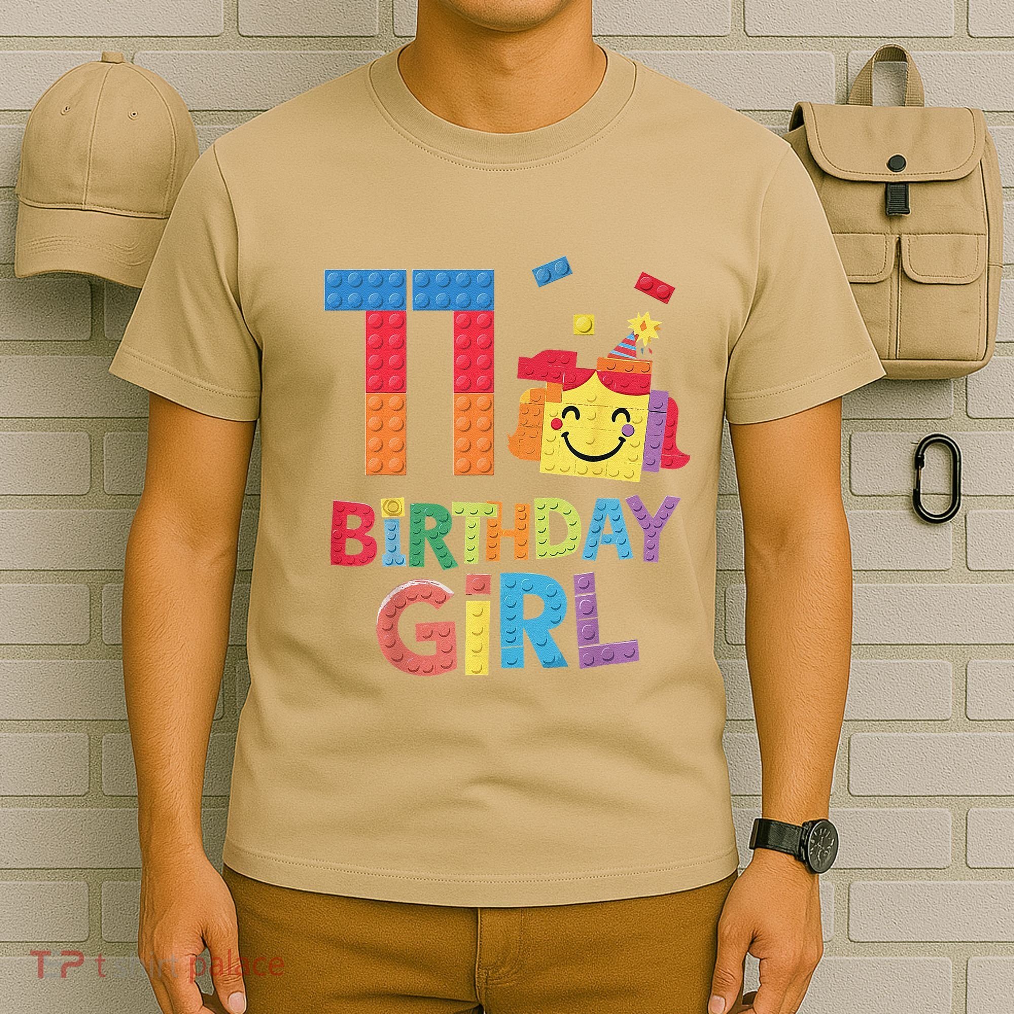 Master Builder 11th Birthday Girl 11 Year Old Brick Blocks T-Shirt