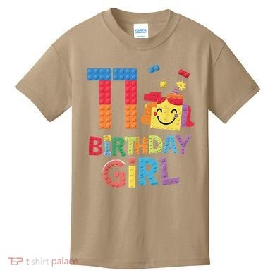 Master Builder 11th Birthday Girl 11 Year Old Brick Blocks Kids T-Shirt