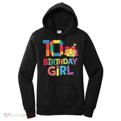 Master Builder 10th Birthday Girl 10 Year Old Brick Blocks Women's Hoodie