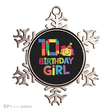 Master Builder 10th Birthday Girl 10 Year Old Brick Blocks Ornament
