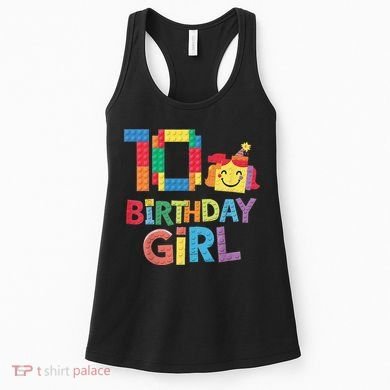 Master Builder 10th Birthday Girl 10 Year Old Brick Blocks Women's Tank Top