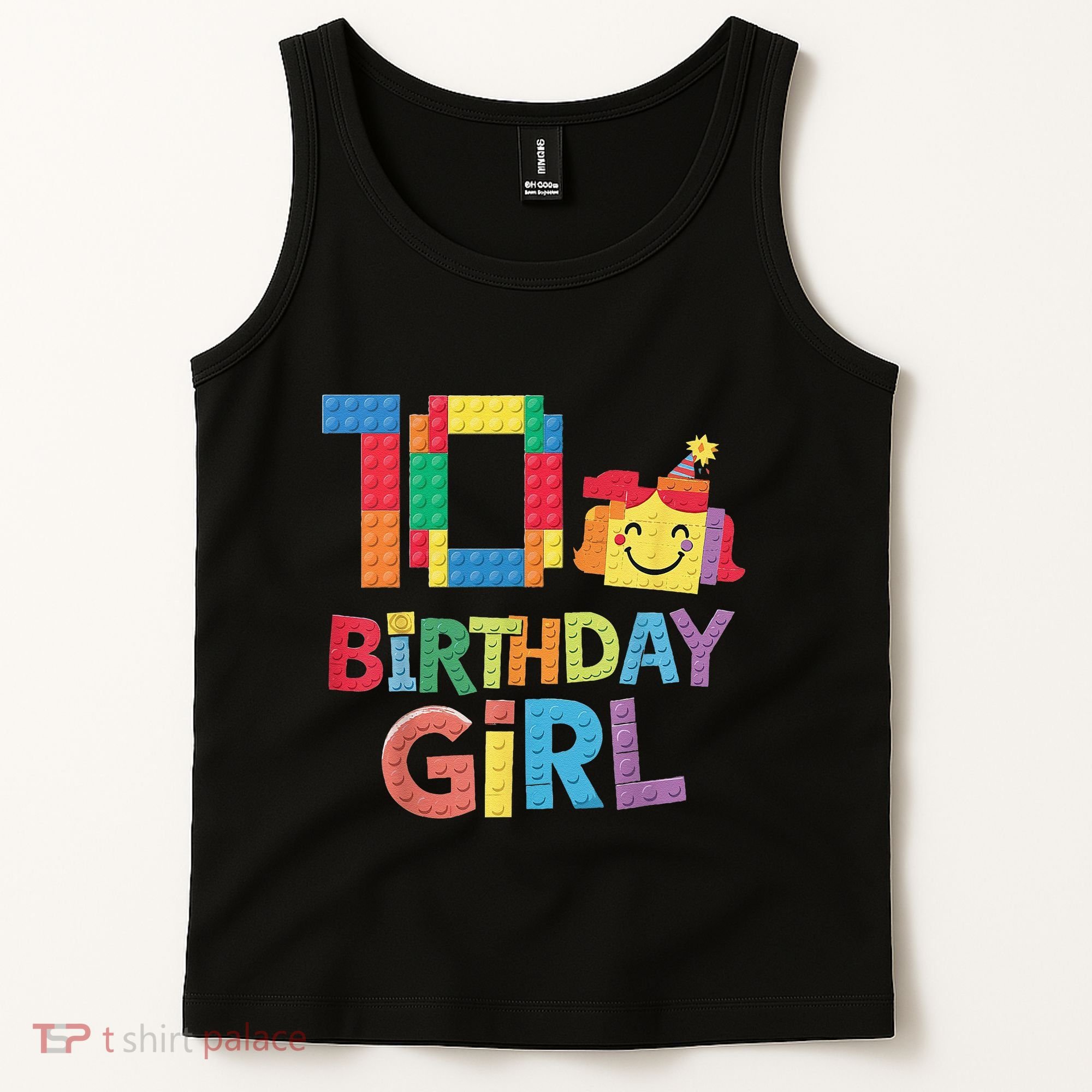 Master Builder 10th Birthday Girl 10 Year Old Brick Blocks Tank Top
