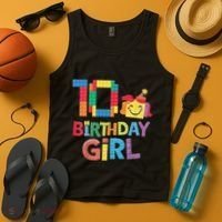 Master Builder 10th Birthday Girl 10 Year Old Brick Blocks Tank Top thumb 4
