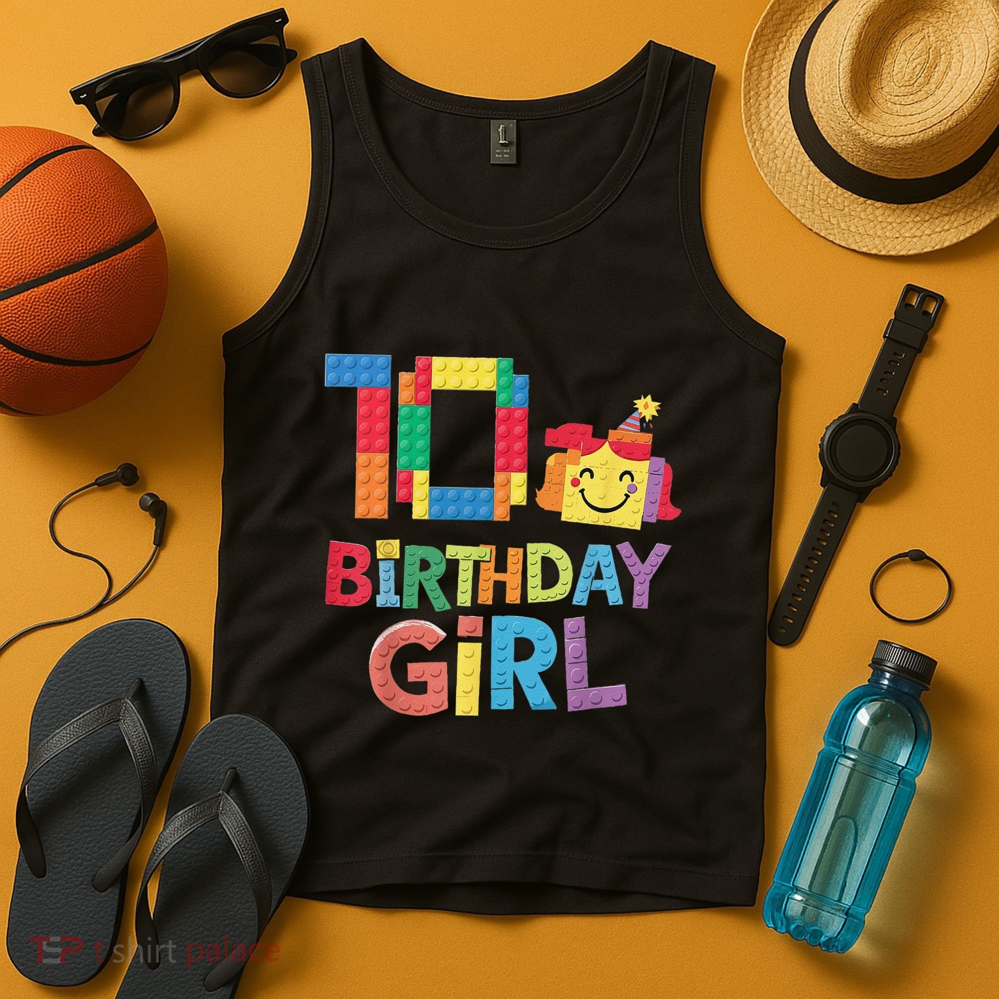 Master Builder 10th Birthday Girl 10 Year Old Brick Blocks Tank Top