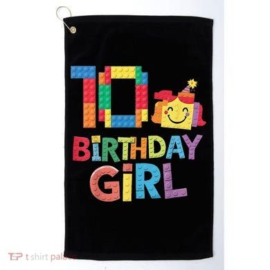 Master Builder 10th Birthday Girl 10 Year Old Brick Blocks Golf Towel