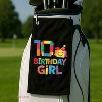Master Builder 10th Birthday Girl 10 Year Old Brick Blocks Golf Towel thumb 2