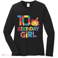 Master Builder 10th Birthday Girl 10 Year Old Brick Blocks Women's Long Sleeve Shirt thumb 0