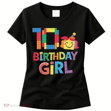 Master Builder 10th Birthday Girl 10 Year Old Brick Blocks Women's T-Shirt