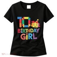 Master Builder 10th Birthday Girl 10 Year Old Brick Blocks Women's T-Shirt thumb 0