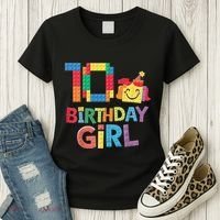 Master Builder 10th Birthday Girl 10 Year Old Brick Blocks Women's T-Shirt thumb 3