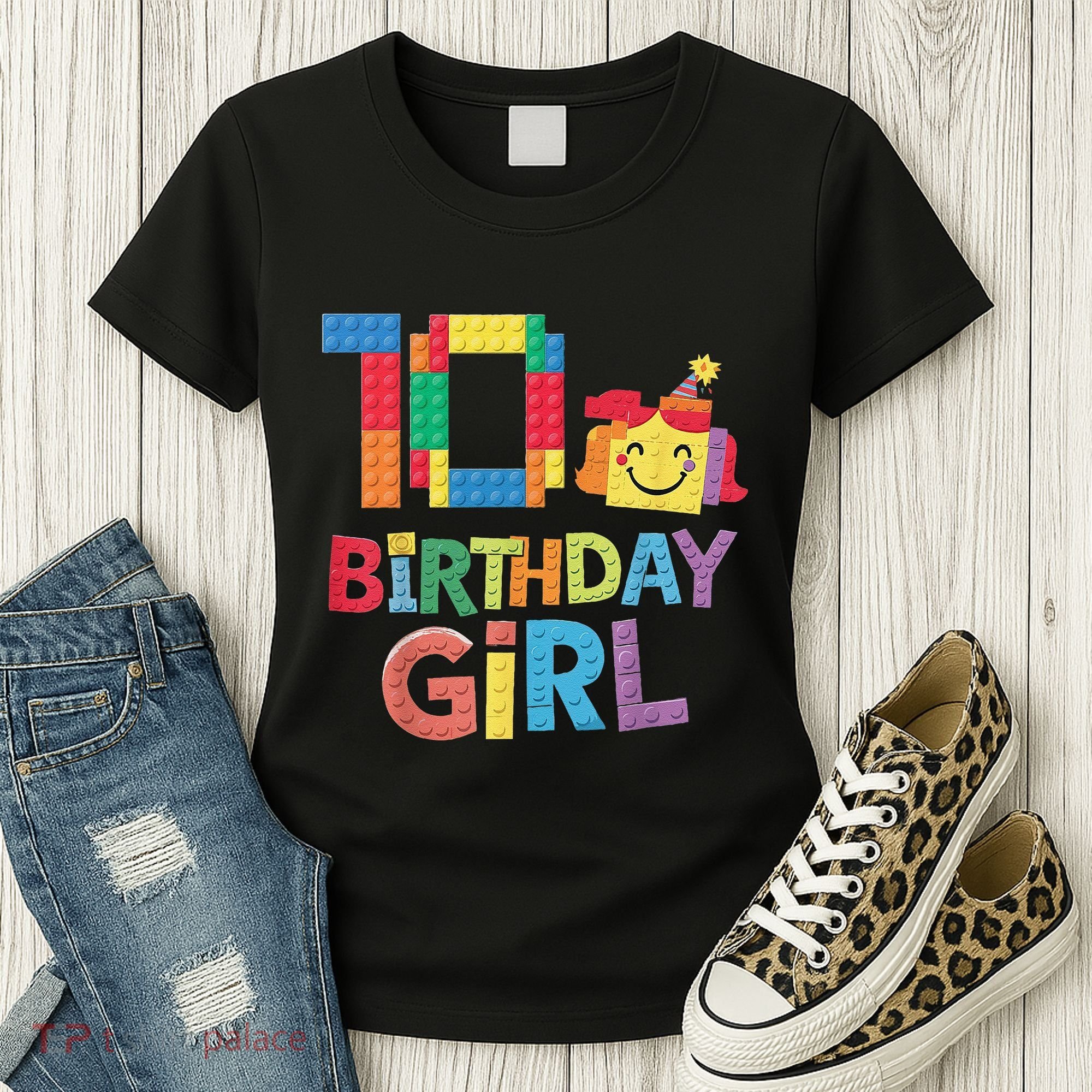 Master Builder 10th Birthday Girl 10 Year Old Brick Blocks Women's T-Shirt