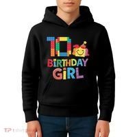 Master Builder 10th Birthday Girl 10 Year Old Brick Blocks Kids Hoodie thumb 4