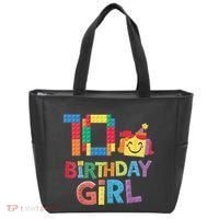 Master Builder 10th Birthday Girl 10 Year Old Brick Blocks Tote Bag thumb 0